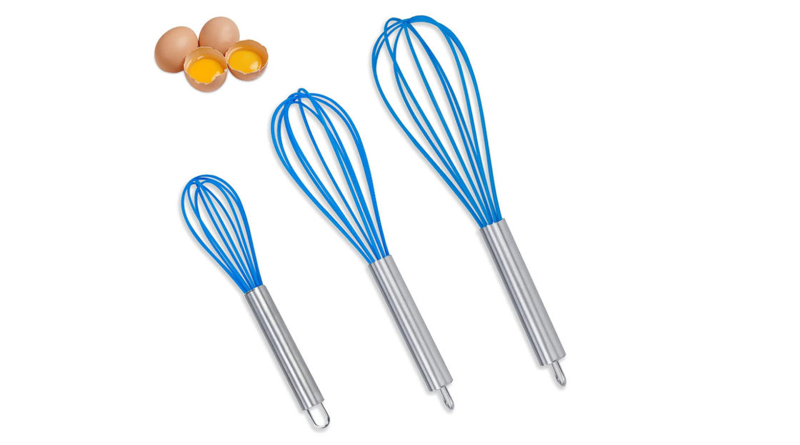 Blue Silicone Egg Beater Wire Whisk Odorless Nonremain CIQ Approved